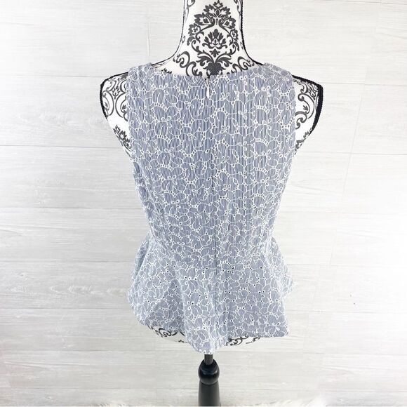 Anthropologie HD in Paris Floral Blur Eyelet Peplum Top - Picture 5 of 8